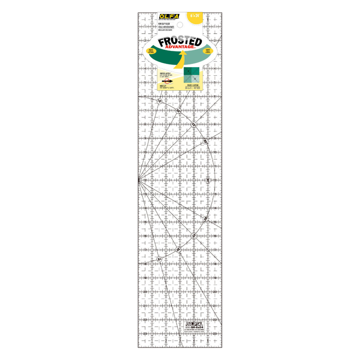 QR-6x24 6" x 24" Frosted Acrylic Ruler