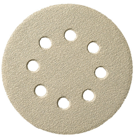 8-Hole Cream Self Fastening Sanding Disc